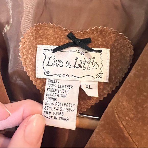 Y2K | Live a Little tan suede leather blazer jacket - Picture 7 of 12